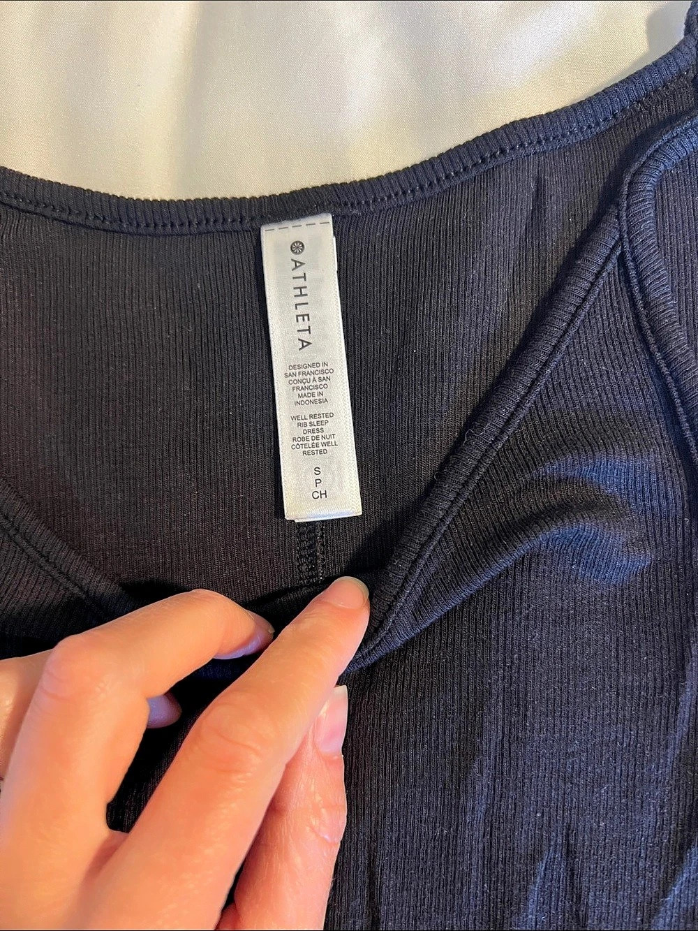 Athleta Well Rested Rib Sleep Dress Black Maxi Dress Small - Picture 2 of 2